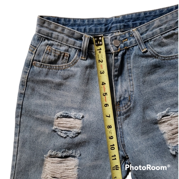 Pudr Jeans Womens Petite Light Wash High Rise Distressed Ripped Jeans Size XS - Picture 4 of 9